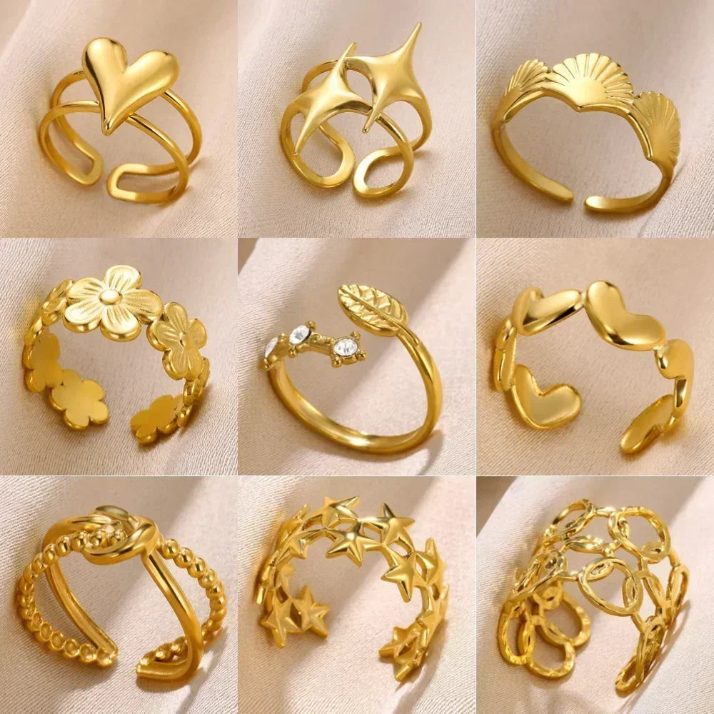 Stainless Steel Flower Rings
