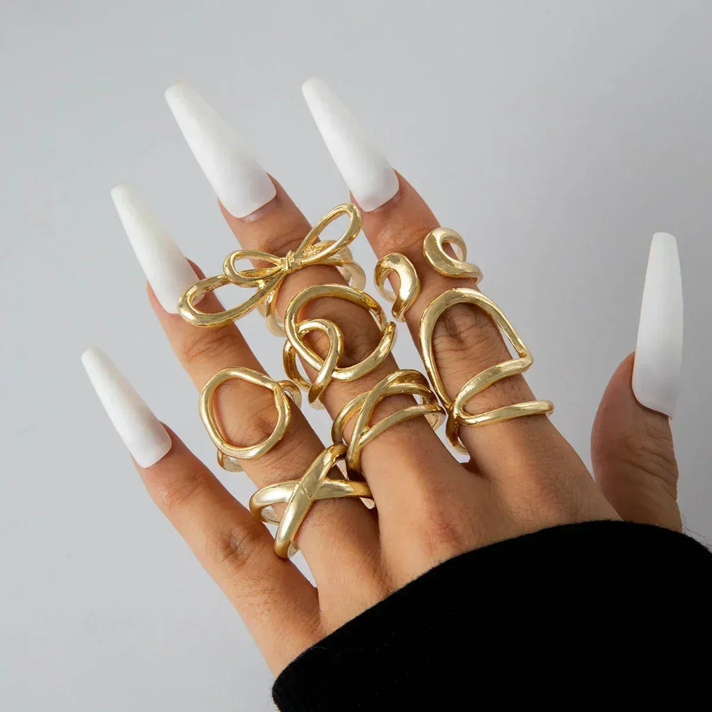 Geometric Design Ring Set