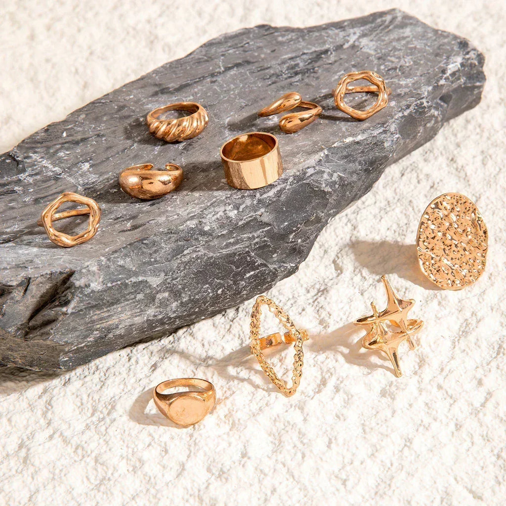 Geometric Design Ring Set