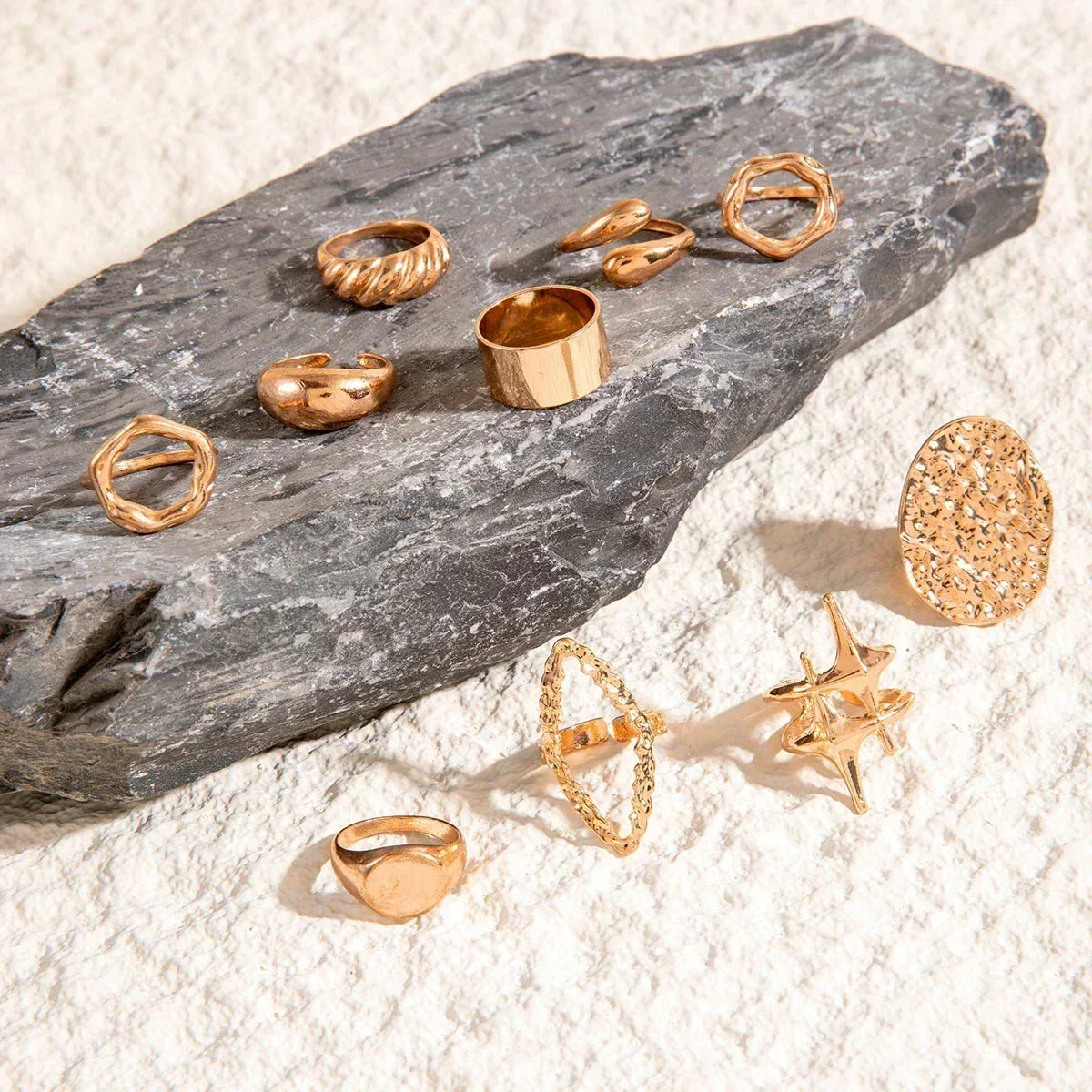 Geometric Design Ring Set