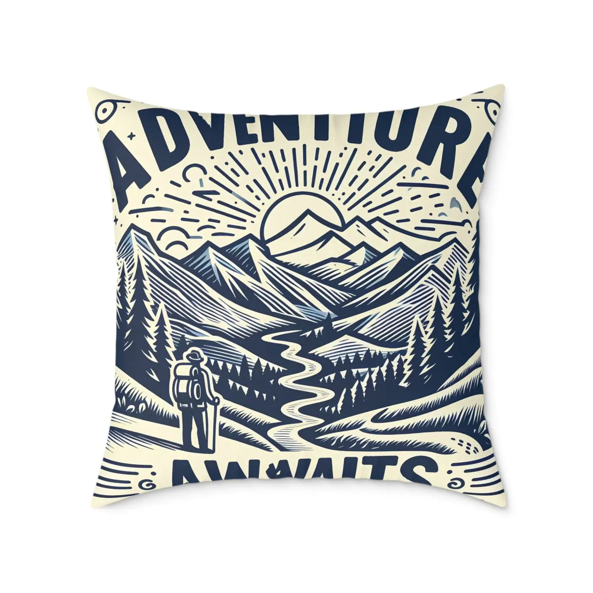 Adventure Awaits" Bohemian Throw Pillow.