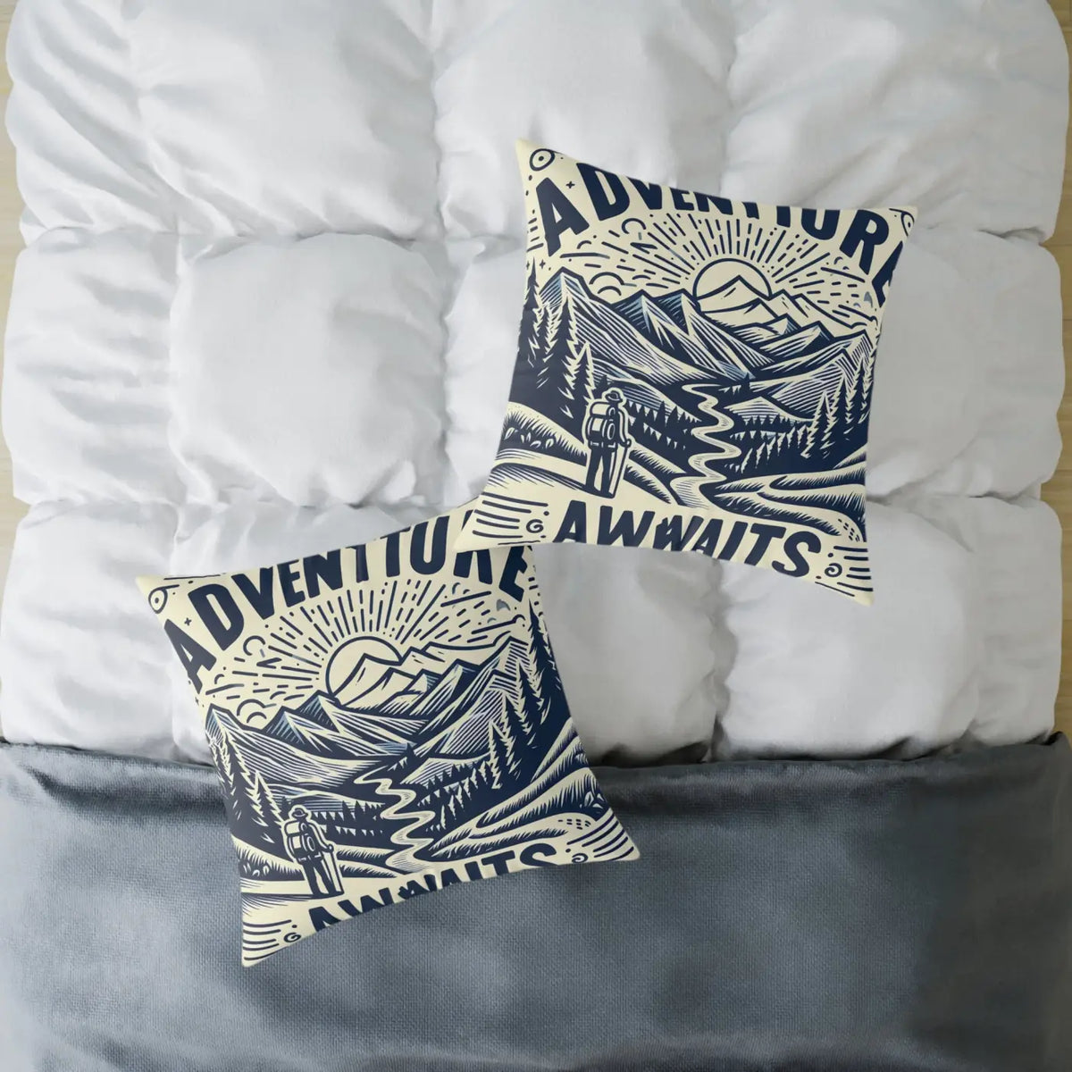 Adventure Awaits" Bohemian Throw Pillow.