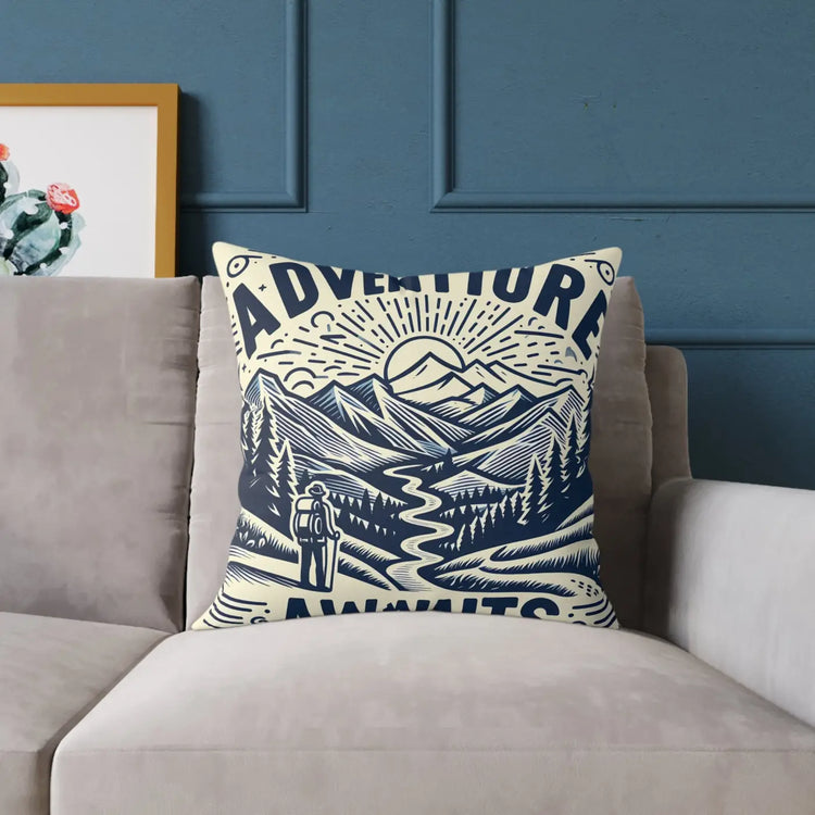 Adventure Awaits" Bohemian Throw Pillow.