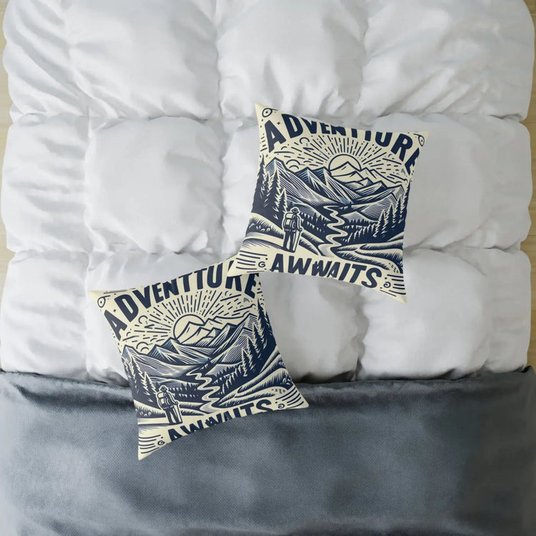Adventure Awaits" Bohemian Throw Pillow.