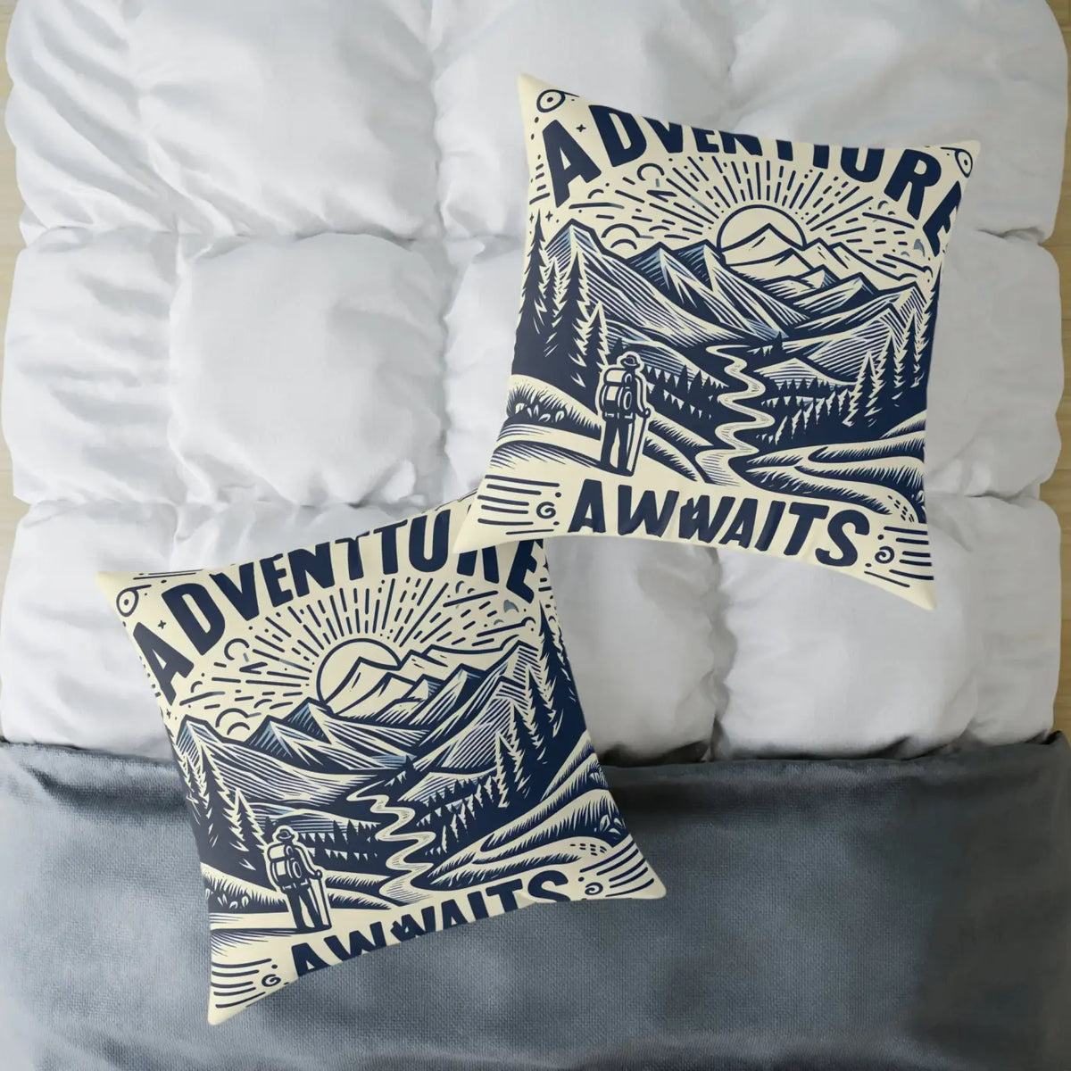 Adventure Awaits" Bohemian Throw Pillow.