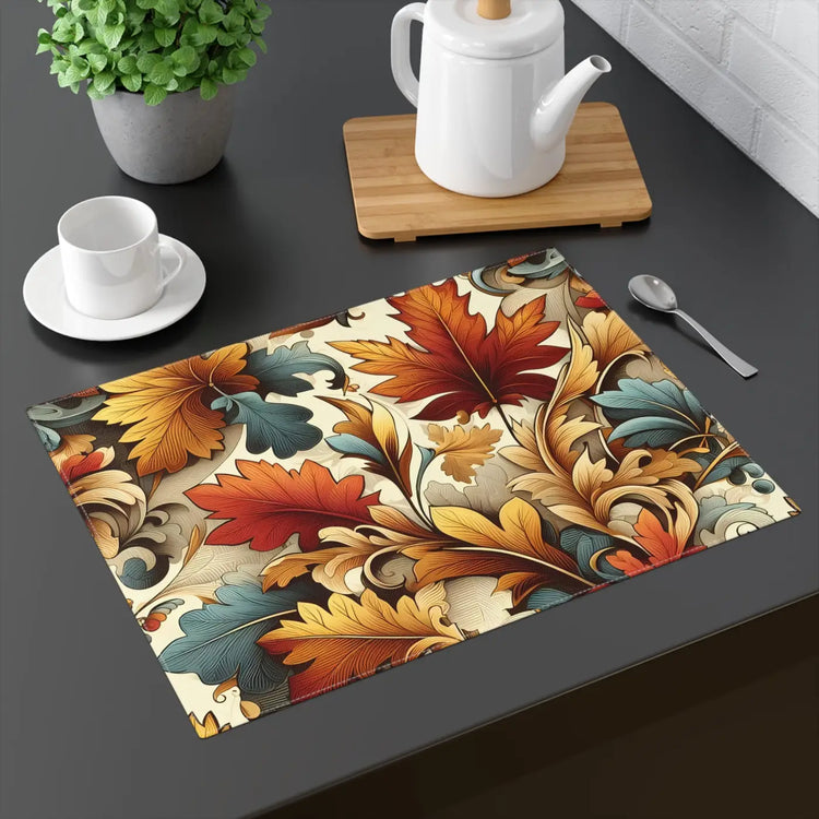 DipaliZ Leaves Decor Placemats Cotton Fall Leaves Decor