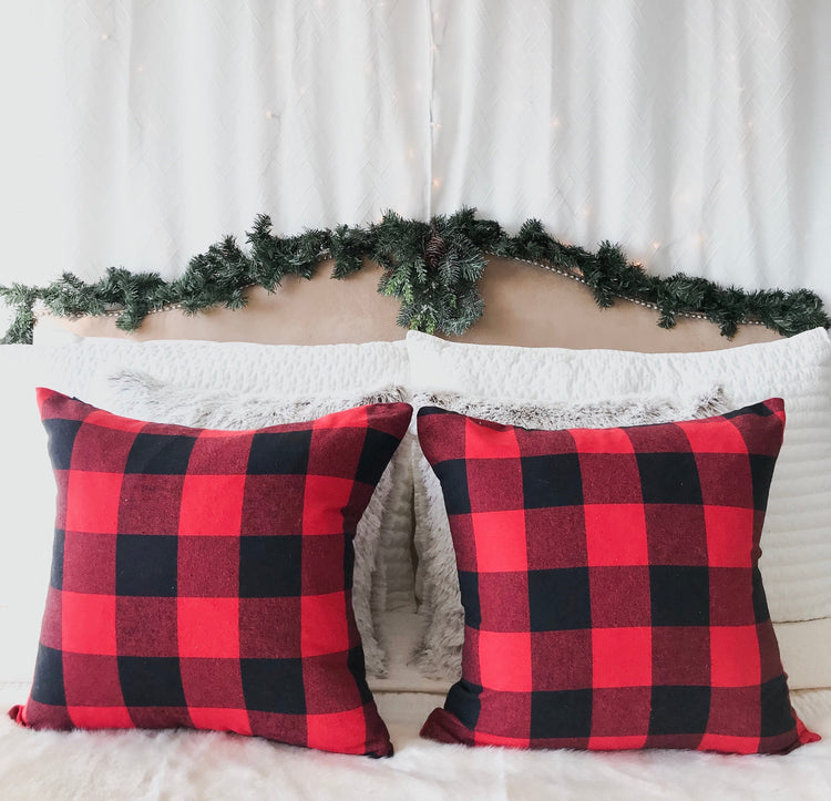Red Buffalo Plaid Pillow Cover