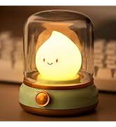 WANIDEA Cute Chibi Flame Night Light Set – Soft Dimmable Bedside Ambient Lamp for Kids & Room Decor