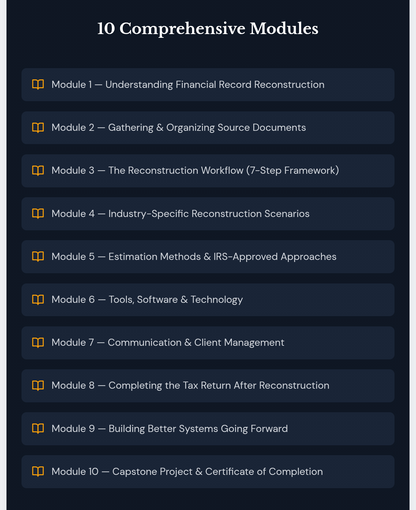 Financial Record Reconstruction