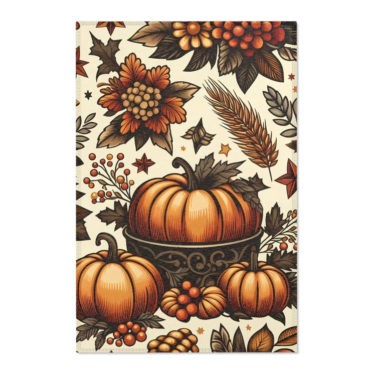 DipaliZ Pumpkin Rugs Chenille Area Rugs Thanksgiving Decor