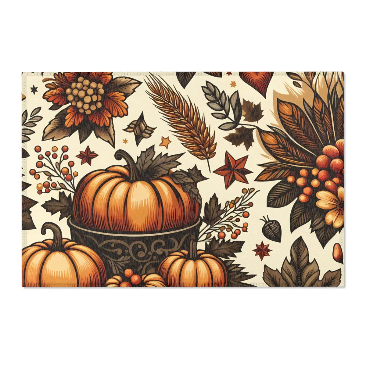 DipaliZ Pumpkin Rugs Chenille Area Rugs Thanksgiving Decor