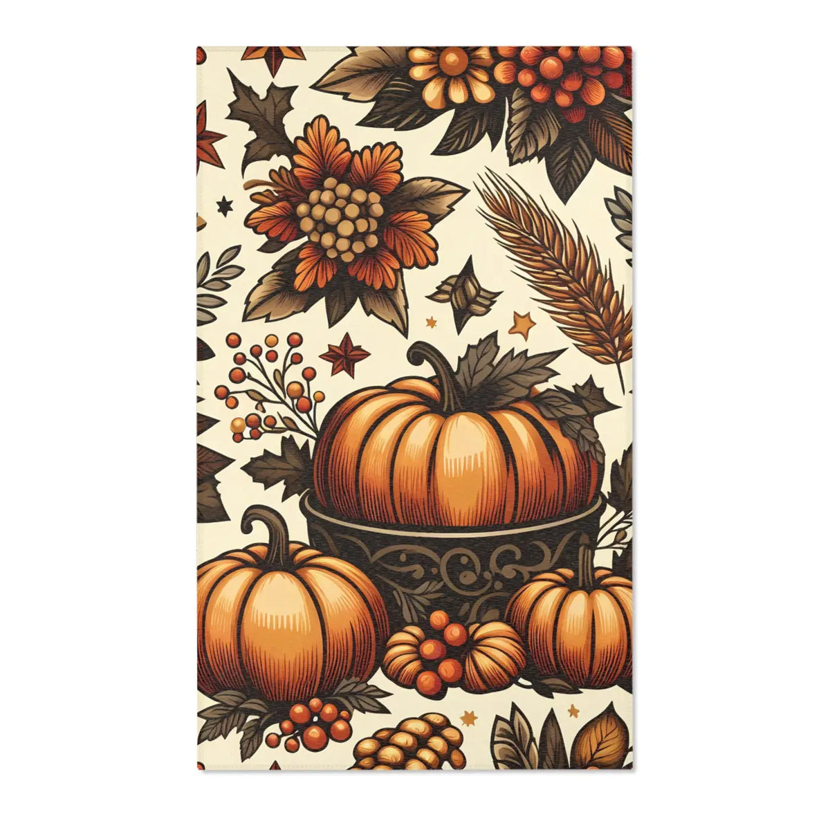 DipaliZ Pumpkin Rugs Chenille Area Rugs Thanksgiving Decor