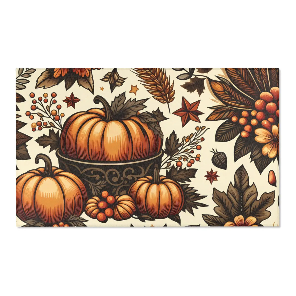DipaliZ Pumpkin Rugs Chenille Area Rugs Thanksgiving Decor