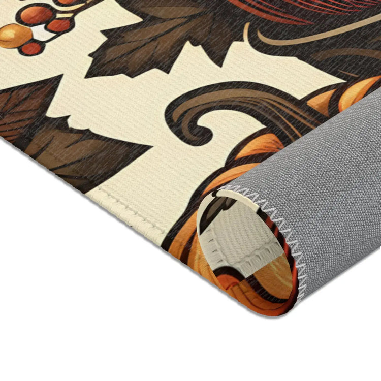 DipaliZ Pumpkin Rugs Chenille Area Rugs Thanksgiving Decor