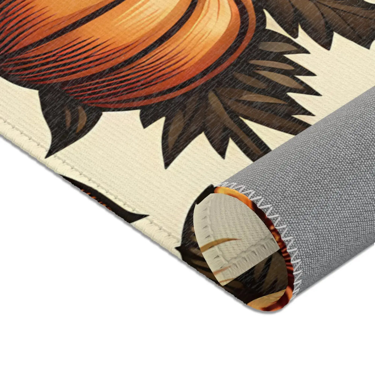 DipaliZ Pumpkin Rugs Chenille Area Rugs Thanksgiving Decor
