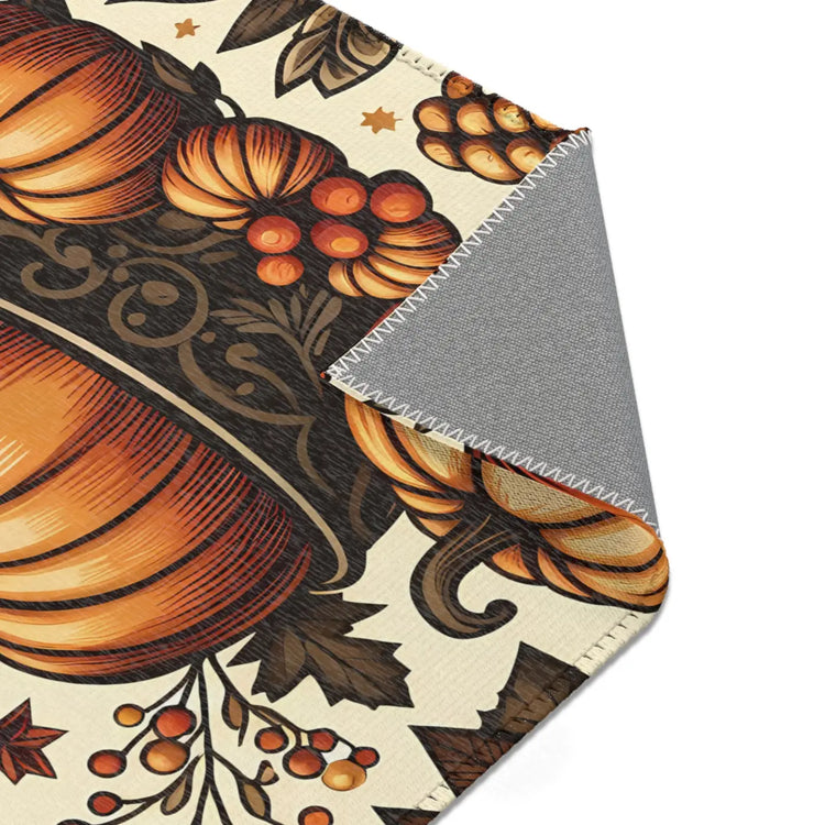 DipaliZ Pumpkin Rugs Chenille Area Rugs Thanksgiving Decor
